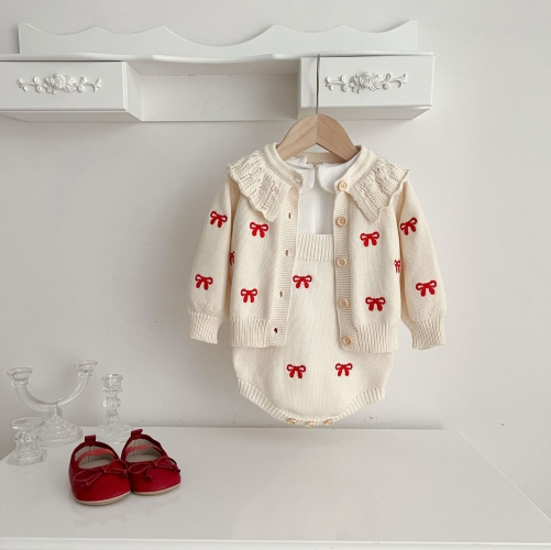 2023 New Autumn Infant Baby Girls Embroidery Combo Overalls In Sets Wholesale