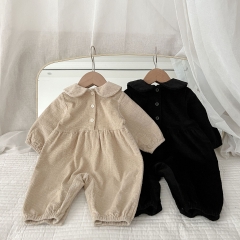 2023 New Autumn Infant Baby Girls 2 Colors Long Sleeve Corduroy Jumpsuit Wholesale