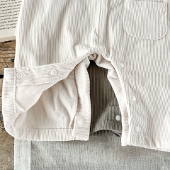 2023 Infant Baby Unisex Stripes Shirt Combo Corduroy Overalls In Sets Wholesale