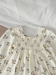 2023 Baby Girls New Autumn Floral Print Long Sleeve One Piece Wholesale