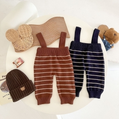 2023 New Autumn Baby Unisex Stripes Knit Sweaters Overall Wholesale
