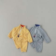 New Autumn Infant Baby Boys 2 Colors Long-sleeved Combo Pants In Sets Wholesale