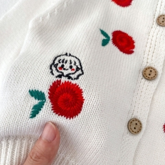 Infant Baby Girls Embroidery Cardigan Combo Short Dress In Sets Wholesale