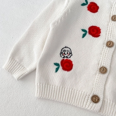 Infant Baby Girls Embroidery Cardigan Combo Short Dress In Sets Wholesale