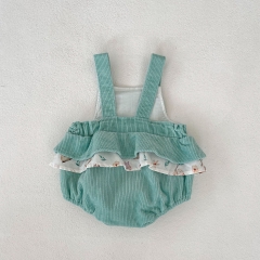 2023 Baby Girls Rabbit Design Shirt Combo Corduroy Romper In Sets Wholesale