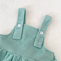 2023 Baby Girls Rabbit Design Shirt Combo Corduroy Romper In Sets Wholesale