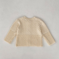 2023 New Arrival Infant Baby Girls Round-collars Hollow-out Pattern Cotton Cardigan Wholesale