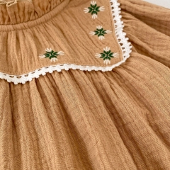 Baby Gilrs 2023 New Autumn Embroidery Long Sleeve One Piece Wholesale