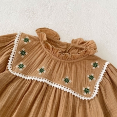 Baby Gilrs 2023 New Autumn Embroidery Long Sleeve One Piece Wholesale