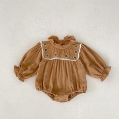 Baby Gilrs 2023 New Autumn Embroidery Long Sleeve One Piece Wholesale