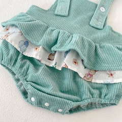 2023 Baby Girls Rabbit Design Shirt Combo Corduroy Romper In Sets Wholesale