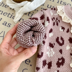 2023 New Arrival Infant Baby Girls Lace Round-collars Hollow-out Pattern Cotton Cardigan Wholesale