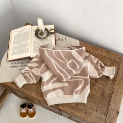2023 Baby Girls In New Autumn Texture Long-sleeved Cardigan With Hat Wholesale