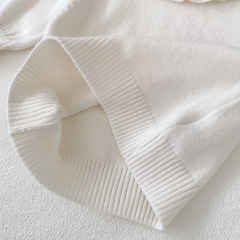 Infant Baby Girls White Lace Round Collars Simpfy Long-sleeve Undershirt Autumn Wholesale