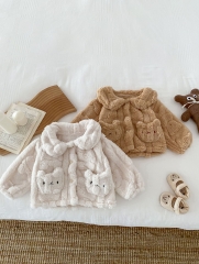 Unisex Infant Baby Solid Fluffy Knitting Pattern Cardigan and Pants Sets Wholesale