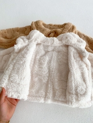 Unisex Infant Baby Solid Fluffy Knitting Pattern Cardigan and Pants Sets Wholesale