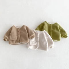 Infant Baby Boys Plain Single-Breasted Knitted Cardigan with Pocket Wholesale
