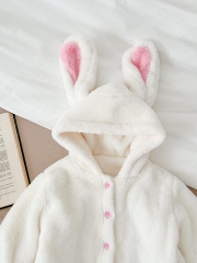 Infant Baby Girls Fluffy Rabbit Style Cardigan and Pants Sets Wholesale