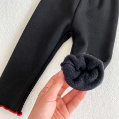 Infant Baby Girls Cartoon Logo Knitted Red Cardigan and Black Pants Sets Wholesale