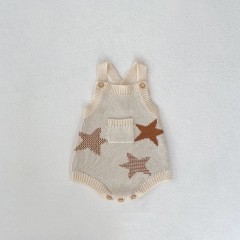 New Spring And Autumn Infant Baby Girls Knitting Star Cardigan Combo Overalls In Sets Wholesale