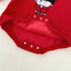 New Year Infant Baby Girls Cartoon Long Sleeve One Piece In Spring Wholesale
