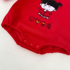 New Year Infant Baby Girls Cartoon Long Sleeve One Piece In Spring Wholesale