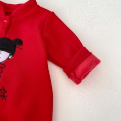 New Year Infant Baby Girls Cartoon Long Sleeve One Piece In Spring Wholesale
