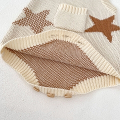 New Spring And Autumn Infant Baby Girls Knitting Star Cardigan Combo Overalls In Sets Wholesale