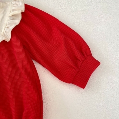 New Year Infant Baby Girl Red Long Sleeve One Piece Wholesale