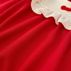 New Year Infant Baby Girl Red Long Sleeve One Piece Wholesale