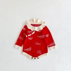 2024 Dragon New Year Infant Baby Girls Cartoon Long Sleeve One Piece Wholesale