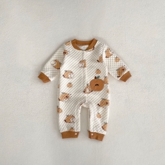 Infant Baby Boys And Girls Cartoon Long Sleeve Jumpsuit In Autumn And Winter Wholesale