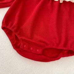New Year Infant Baby Girl Red Long Sleeve One Piece Wholesale