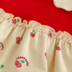 Infant Baby Girls Cherry Print Long Sleeve One Piece In New Autumn Wholesale