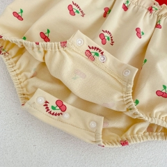 Infant Baby Girls Cherry Print Long Sleeve One Piece In New Autumn Wholesale