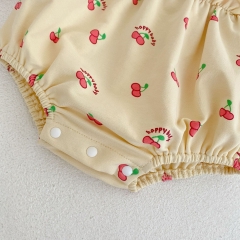 Infant Baby Girls Cherry Print Long Sleeve One Piece In New Autumn Wholesale