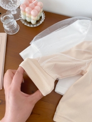 Infant Baby Girls Puff Sleeve Round Collars Undershirt In New Spring Wholesale