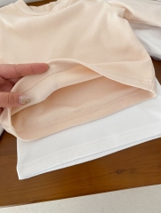 Infant Baby Girls Puff Sleeve Round Collars Undershirt In New Spring Wholesale