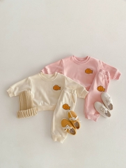 2024 Baby Boys And Girls Fish Embroidery Long-sleeved In Sets In New Spring Wholesale