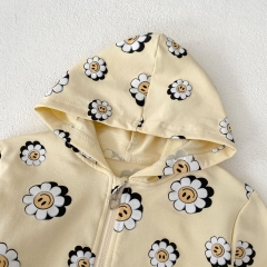 2024 Baby Girls Flowers Around Long-sleeved Spring Coat Wholesale