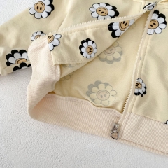 2024 Baby Girls Flowers Around Long-sleeved Spring Coat Wholesale