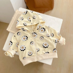 2024 Baby Girls Flowers Around Long-sleeved Spring Coat Wholesale