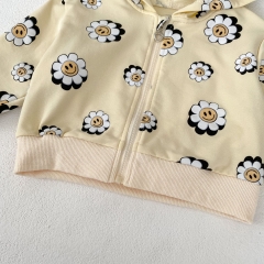 2024 Baby Girls Flowers Around Long-sleeved Spring Coat Wholesale