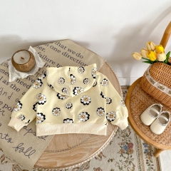 2024 Baby Girls Flowers Around Long-sleeved Spring Coat Wholesale