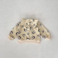 2024 Baby Girls Flowers Around Long-sleeved Spring Coat Wholesale