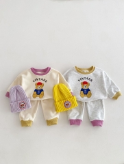 New Spring&Autumn Infant Baby Unisex Bear Cartoon Long-sleeved In Sets Wholesale