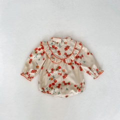 2024 New Year Infant Baby Girls Jacquard Print Long Sleeve One Piece In New Spring Wholesale