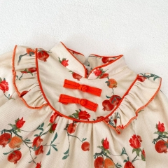 2024 New Year Infant Baby Girls Jacquard Print Long Sleeve One Piece In New Spring Wholesale