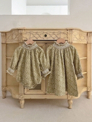 Infant Baby Girls Jacquard  Long Sleeve One Piece&Dress  In New Spring Wholesale