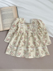 New Autumn Infant Baby Girls Jacquard Combo Laces  Long Sleeve One Piece&Dress Wholesale